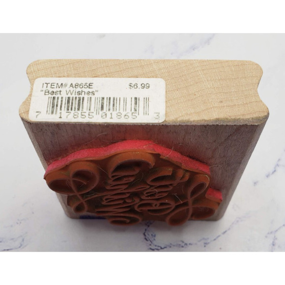 Rubber Stampede Elegant "Best Wishes" Rubber Stamp Item A865E Pretty Script - Picture 3 of 7